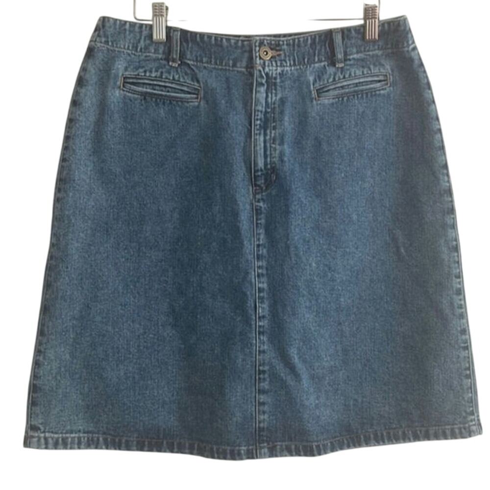 Vintage Liz Claiborne Y2k short Denim Skirt Lizwear Jeans Size 12 100% Cotton